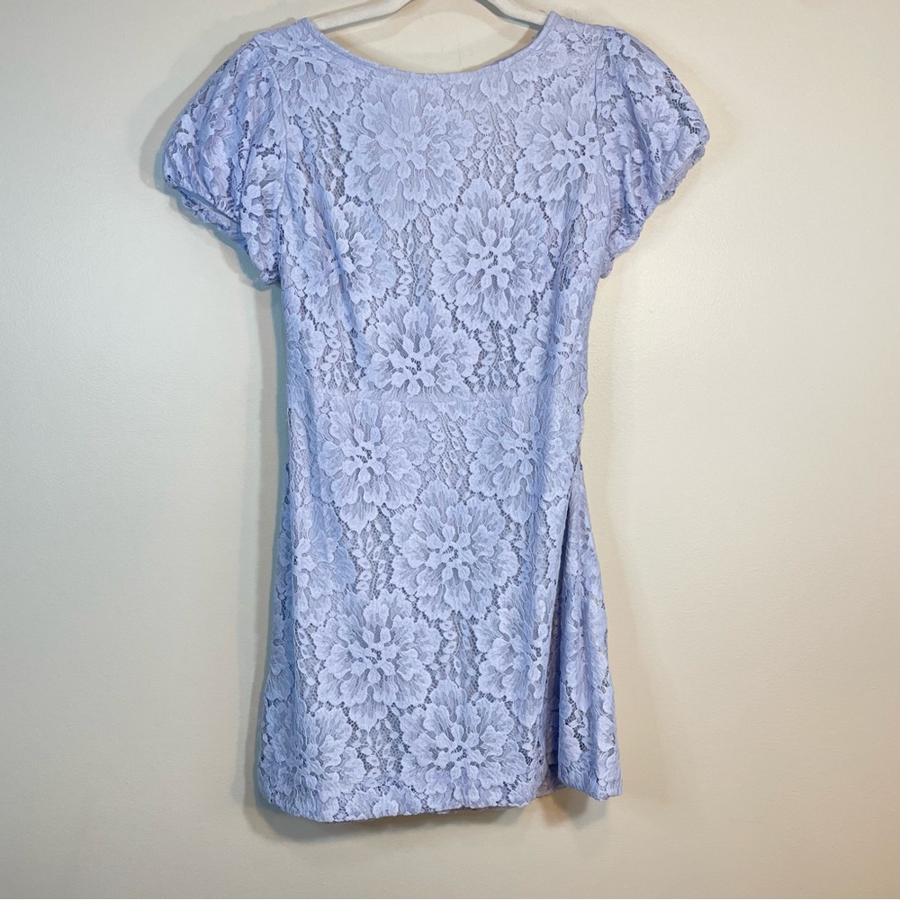 NWT Free People Hailee Lace A-line Mini Blue Floral Dress Size Small Retail $168 - Picture 3 of 12